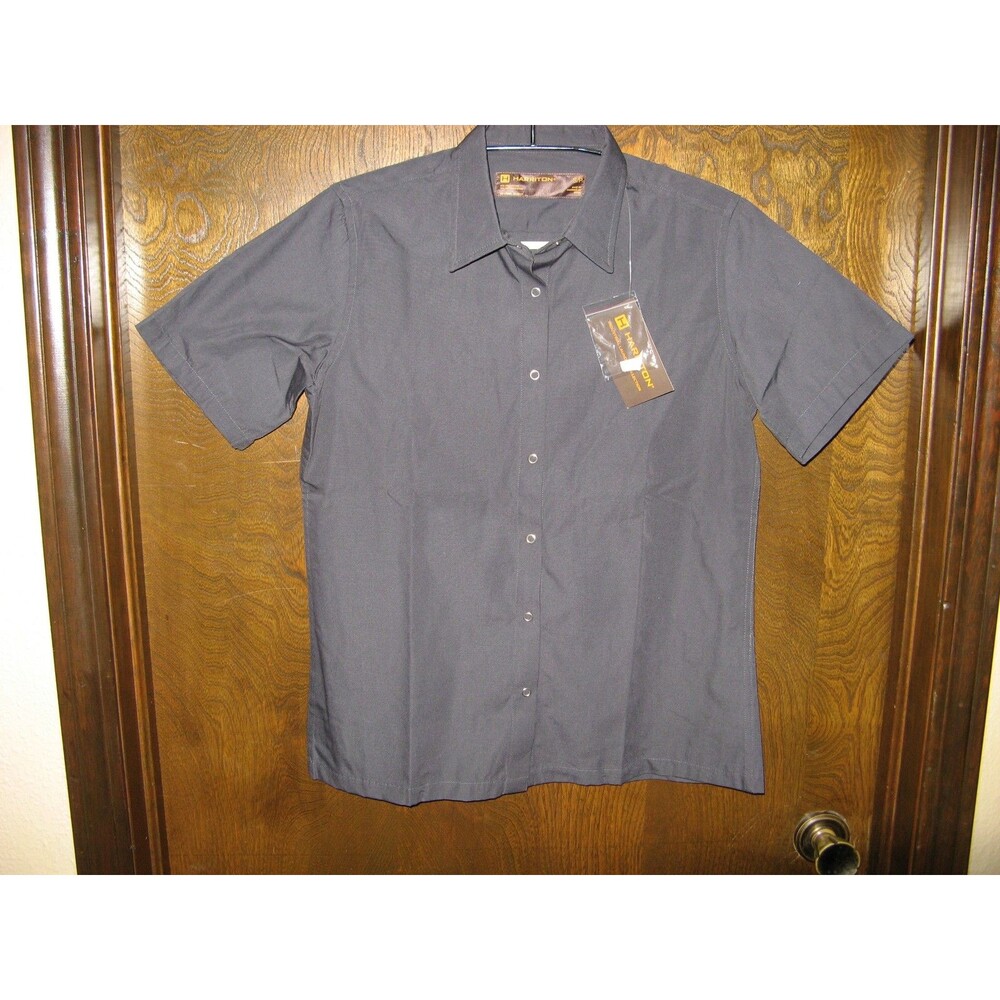 Mens Harriton Industrial Launder Collection Black Work Shirt Sz S NEW WITH TAGS